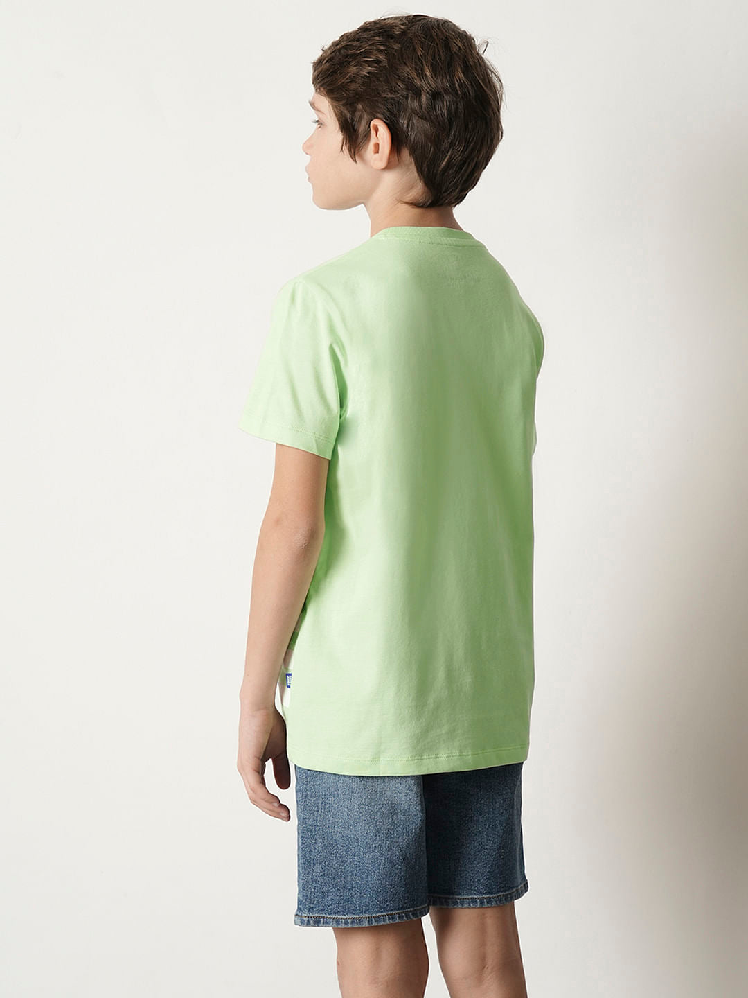 Boys Green Graphic Print T-shirt