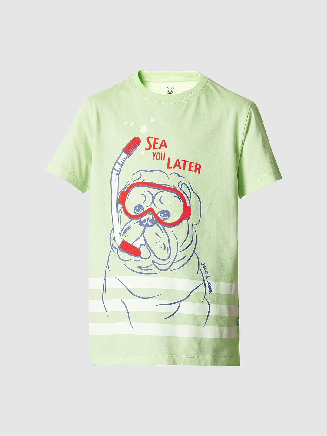 Boys Green Graphic Print T-shirt