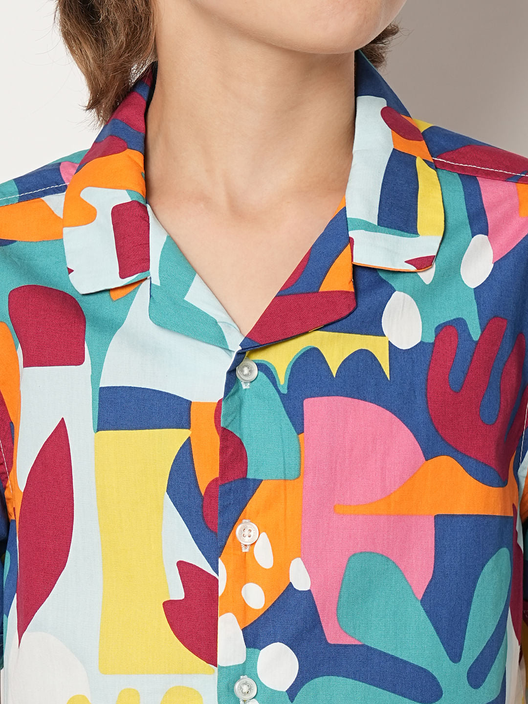 Boys Blue Printed Co-ord Set Shirt