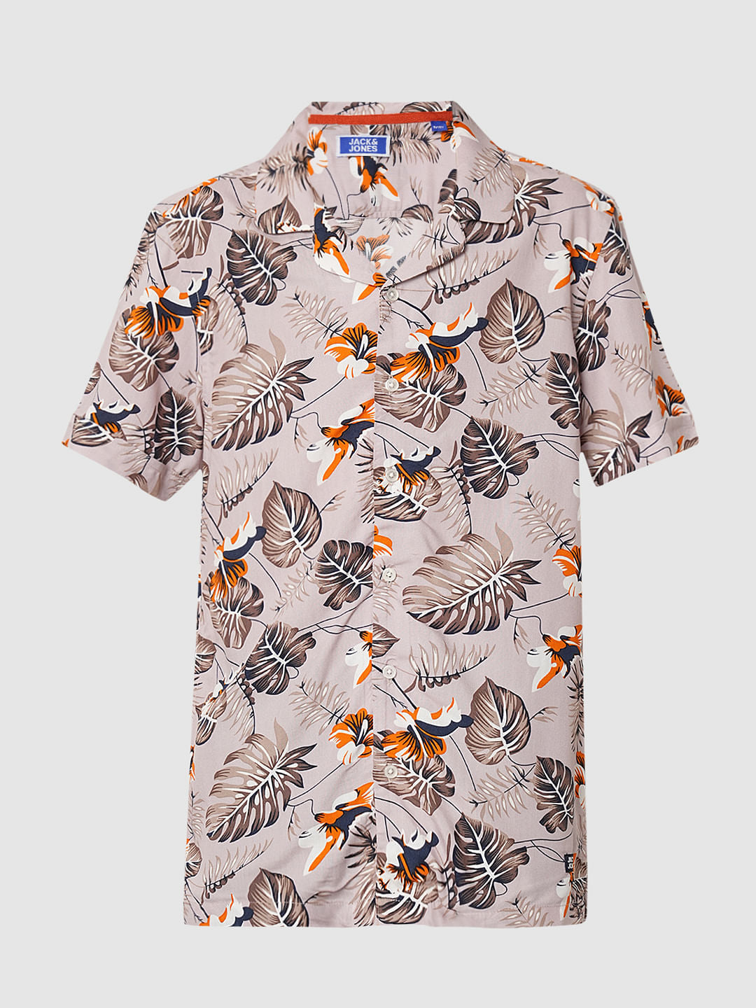 Boys Purple Tropical Print Shirt