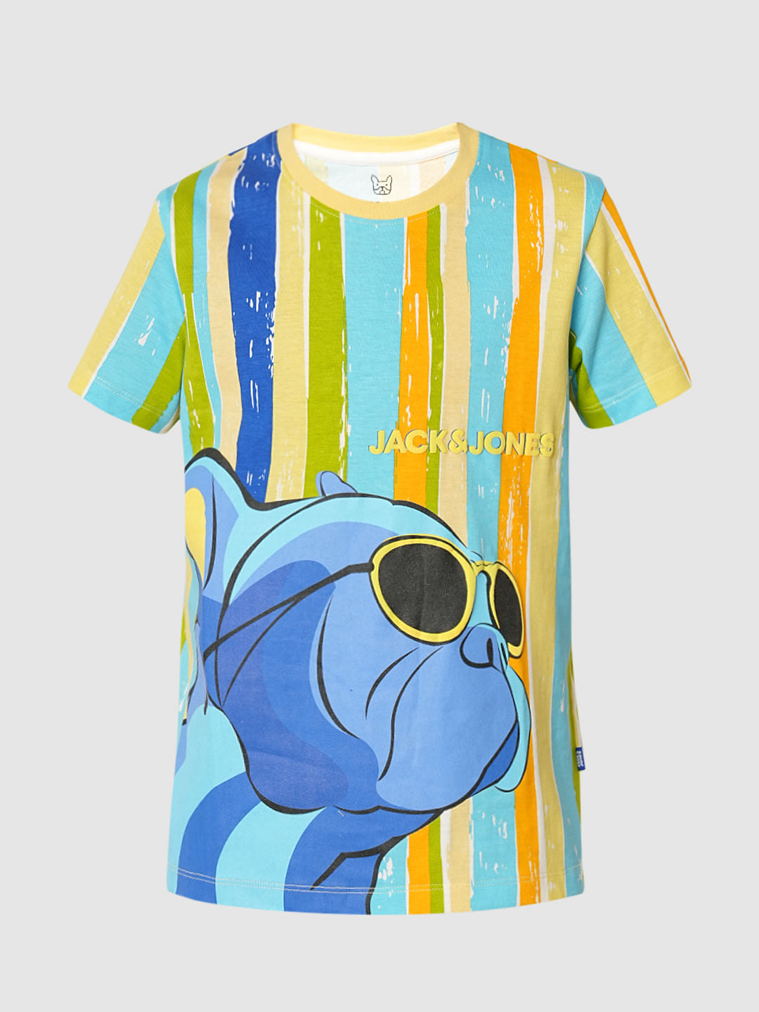 Boys Yellow Striped Knit Co-ord Set T-shirt