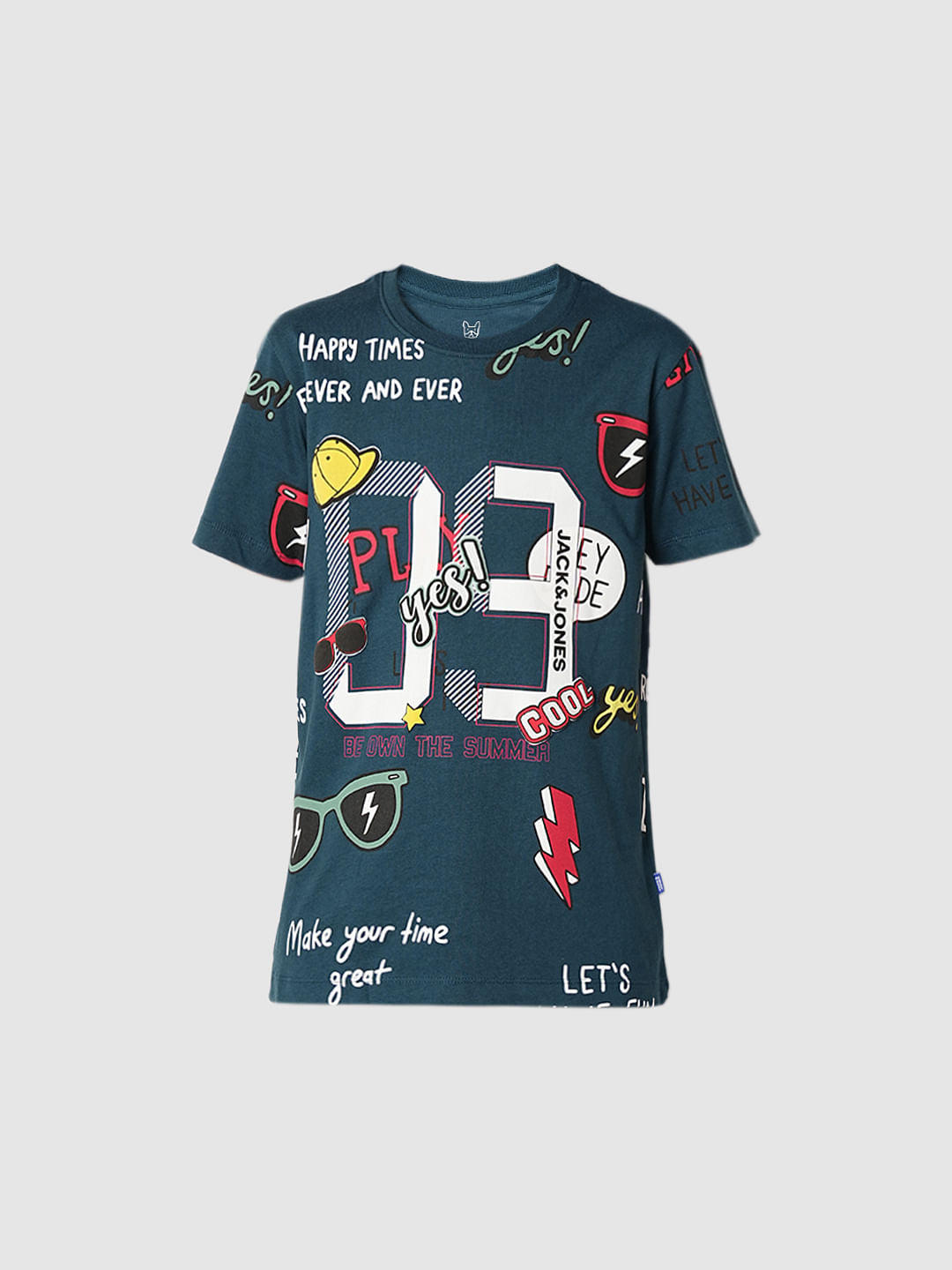 Blue Varsity Print T-Shirt