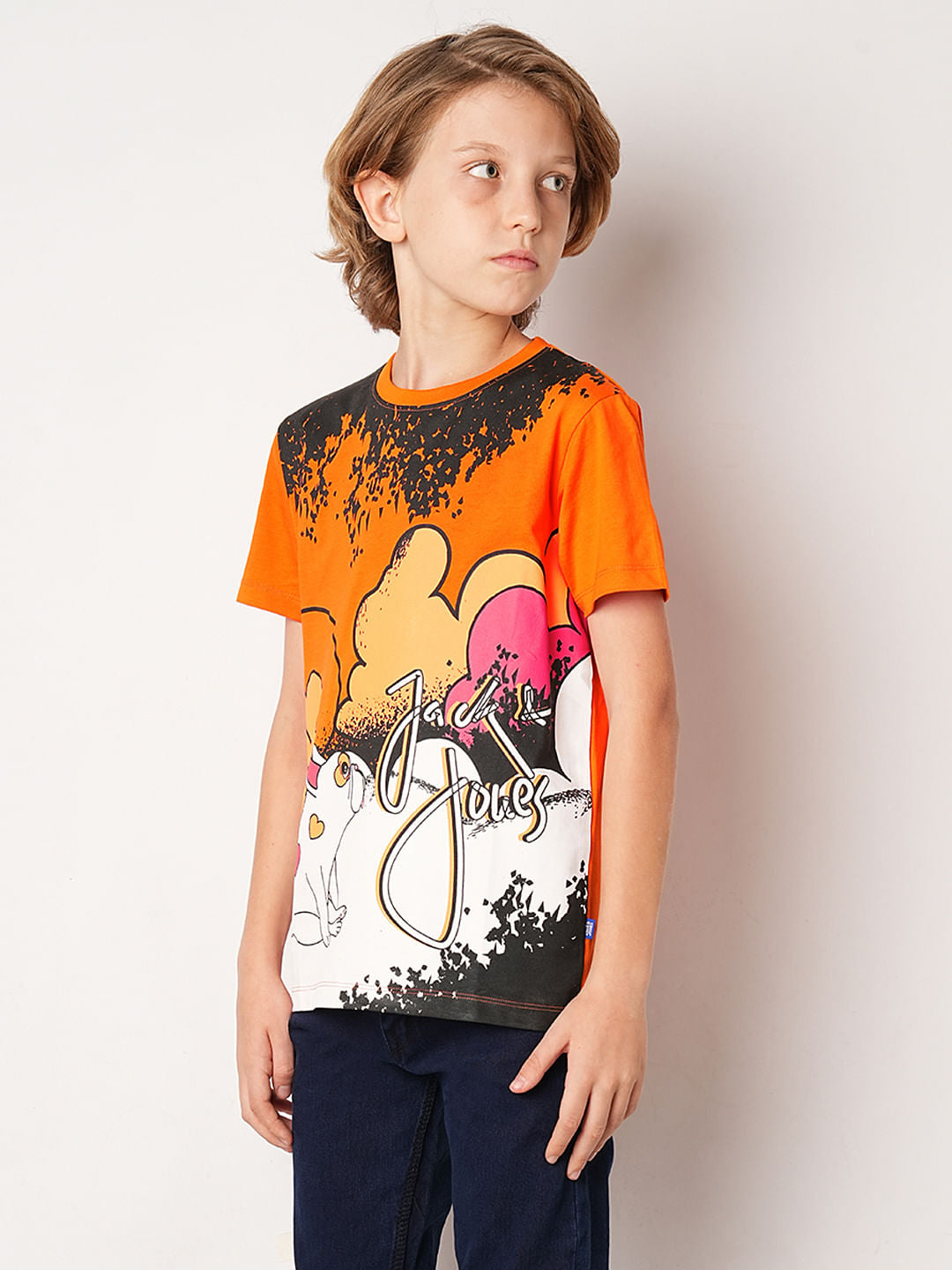 Orange Graphic Print T-Shirt