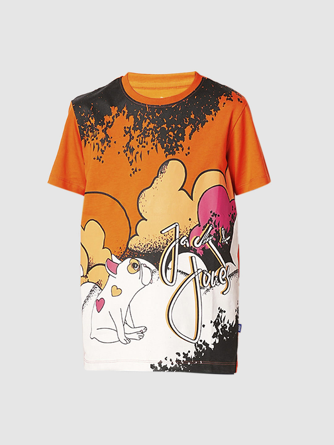 Orange Graphic Print T-Shirt