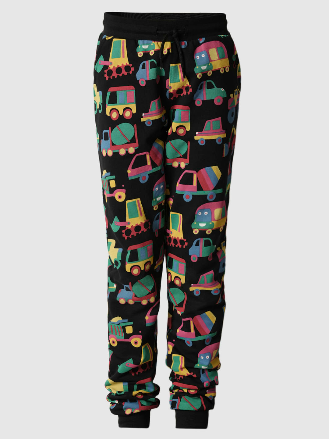 Boys Black Car Print Co-ord Set Sweatpants