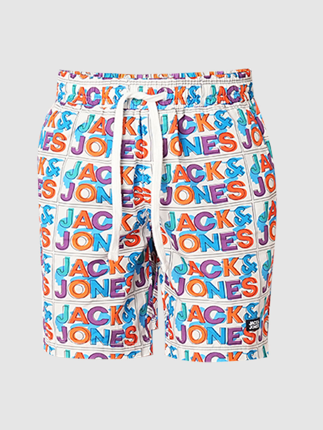 White Logo Print Co-ord Set Shorts