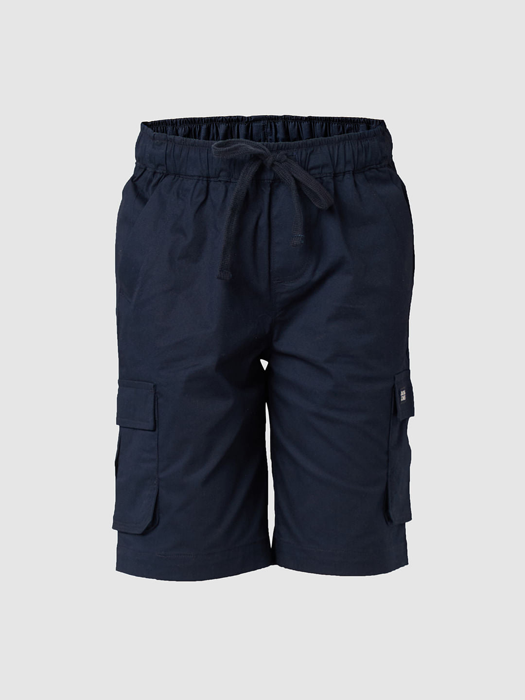 Boys Blue Cotton Cargo Shorts