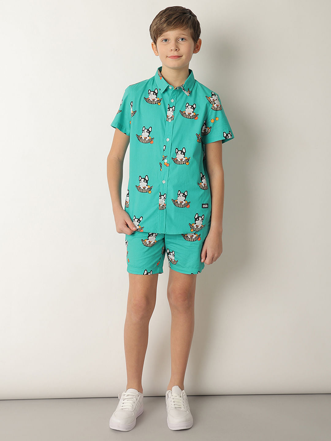 Boys Blue Doggo Print Co-ord Set Shorts