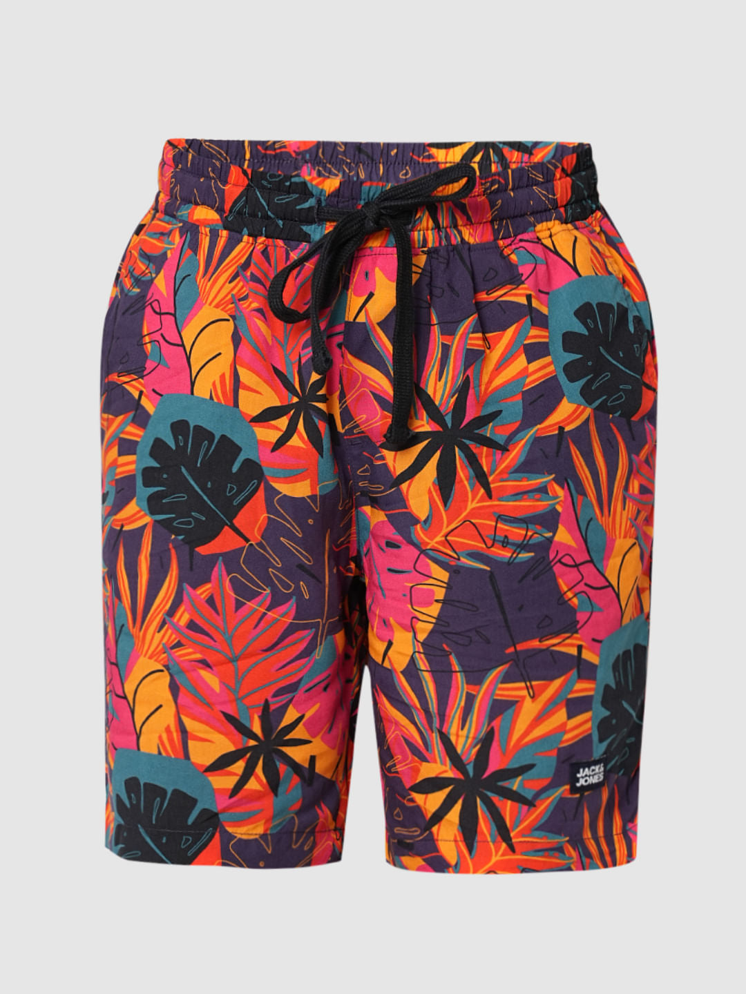 Boys Purple Tropical Print Co-ord Set Shorts