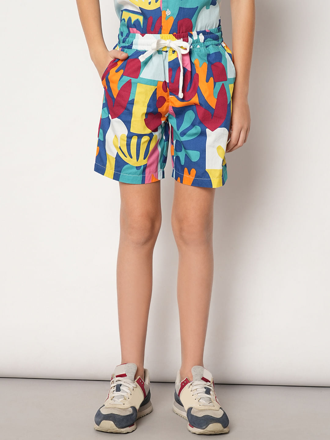 Boys Blue Printed Co-ord Set Shirt