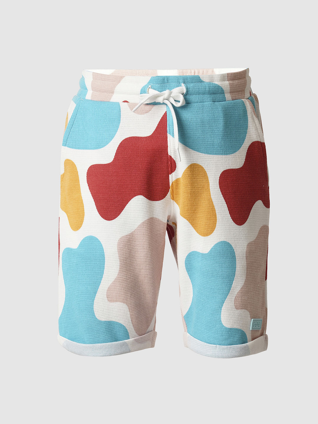 Boys White Colourblocked Co-ord Set Shorts