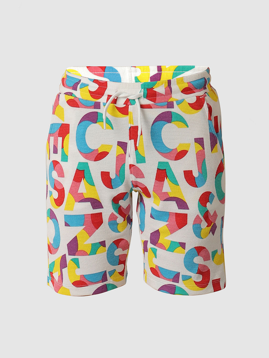 Boys White Logo Print Co-ord Set Shorts