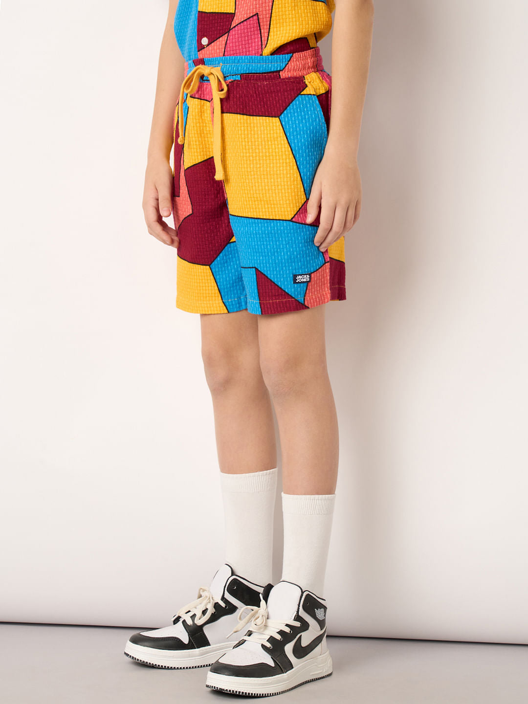Boys Multi-Colour Abstract Print Co-ord Set Shorts