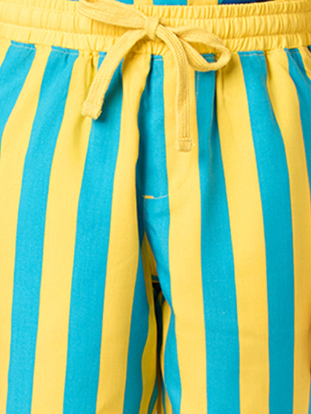 Boys Yellow Striped Co-ord Set Shorts