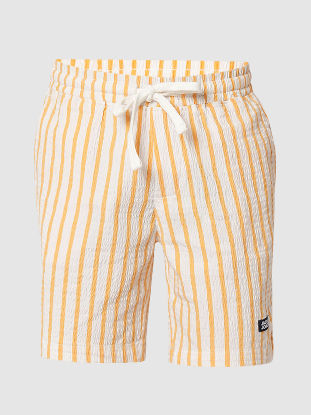 Boys Yellow Striped Co-ord Set Shorts