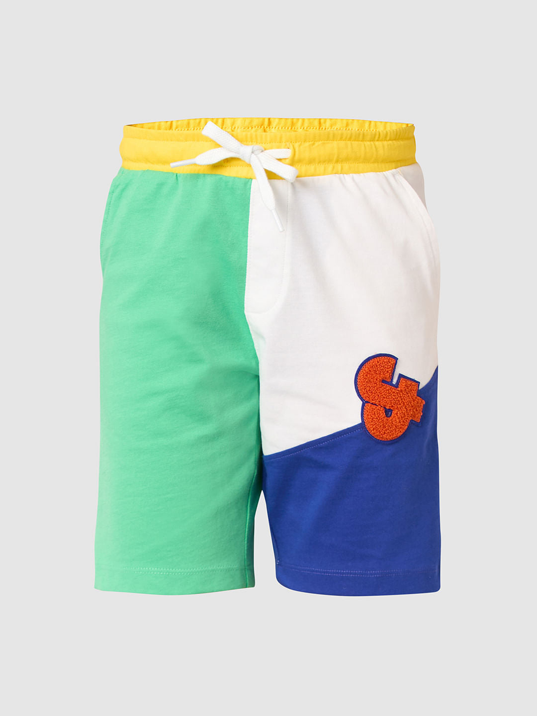 Boys Green Colourblocked Co-ord Set Shorts