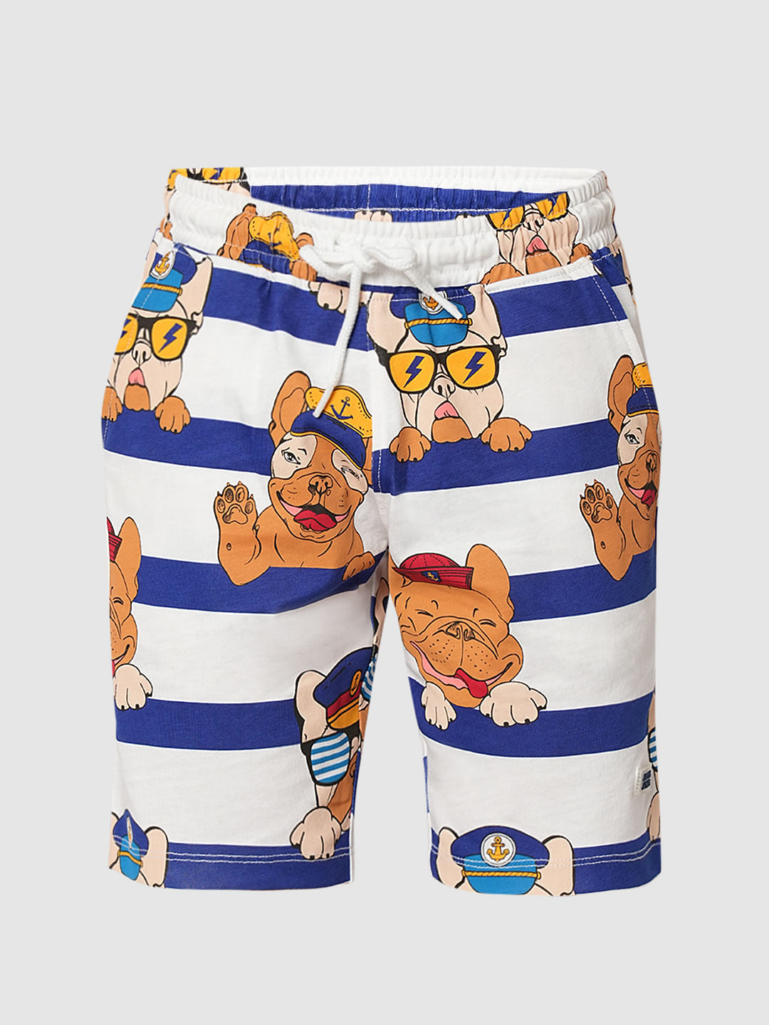 Boys Blue Striped Co-ord Set Shorts