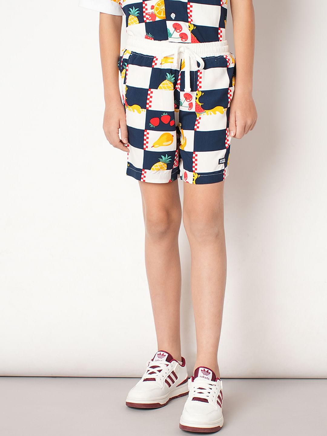 Boys Blue Check Co-ord Set Shorts