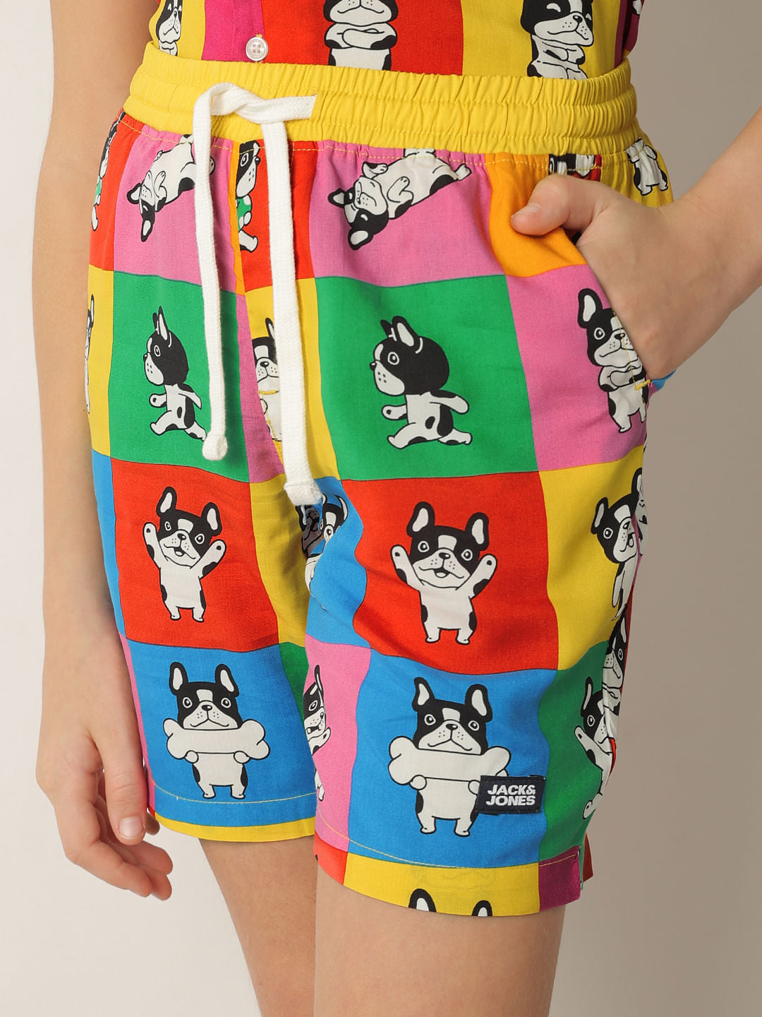 Boys Orange Colourblocked Co-ord Set Shorts