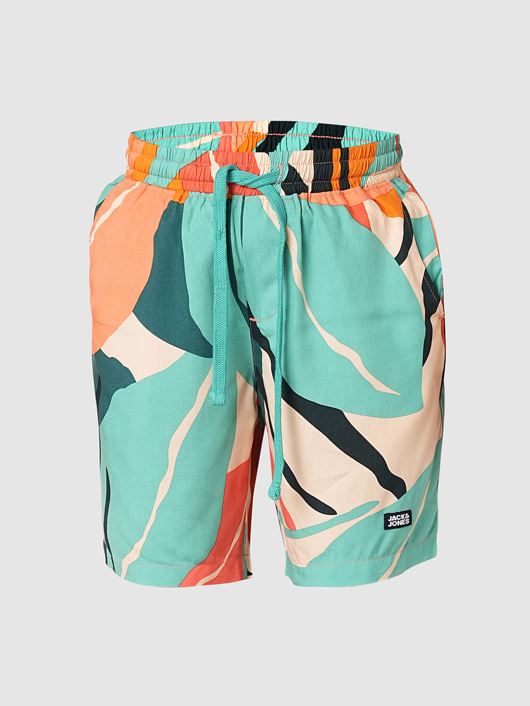 Green Tropical Print Co-ord Set Shorts