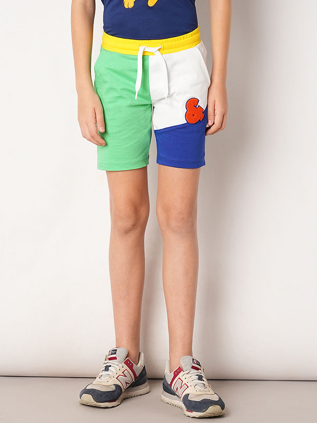 Blue Colourblocked Co-ord Set Shorts