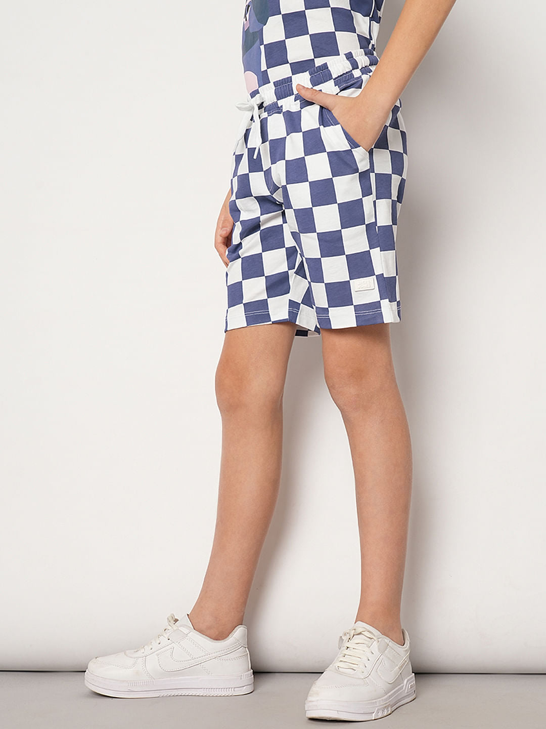 Boys Purple Dog Print Knit Shorts