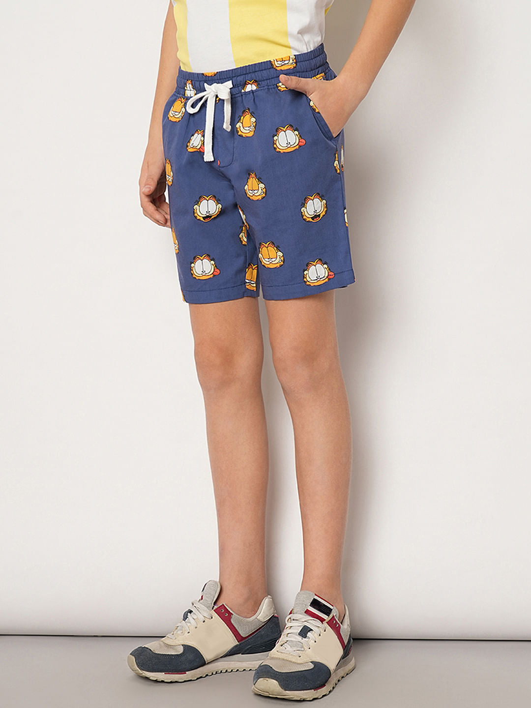 Blue Garfield Printed Shorts