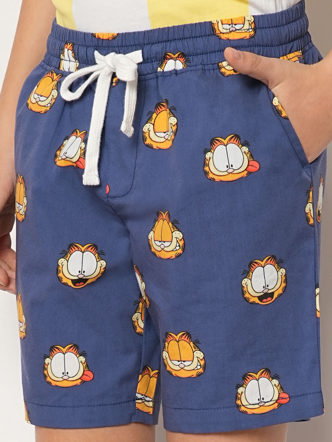 Blue Garfield Printed Shorts