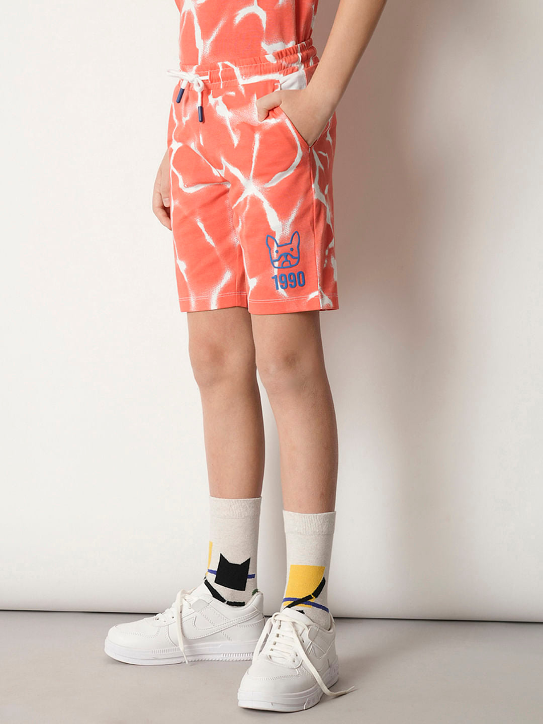 Boys Orange Tie & Dye Co-ord Set Shorts