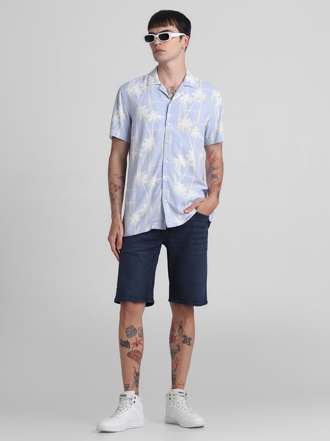 Dark Blue Denim Shorts