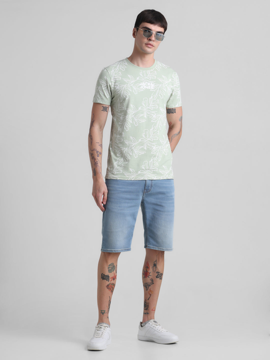 Blue Washed Denim Shorts