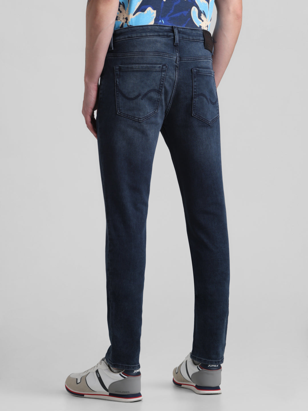 Dark Blue 5 Pocket Knitted Skinny Jeans