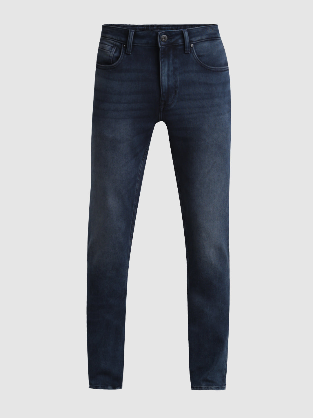 Dark Blue 5 Pocket Knitted Skinny Jeans