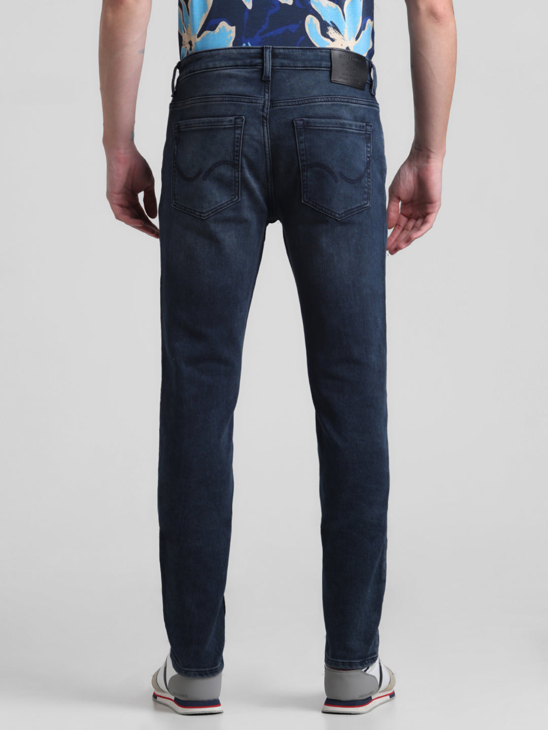 Dark Blue 5 Pocket Knitted Skinny Jeans