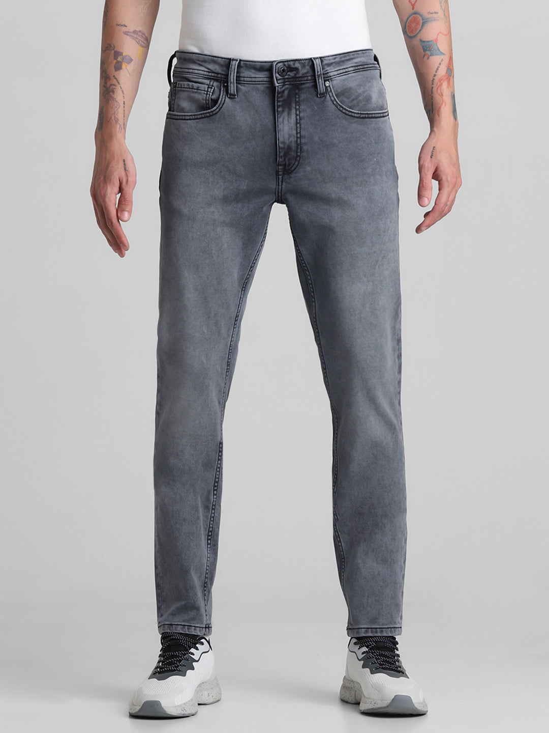 Grey 5 Pocket Knit Skinny Jeans