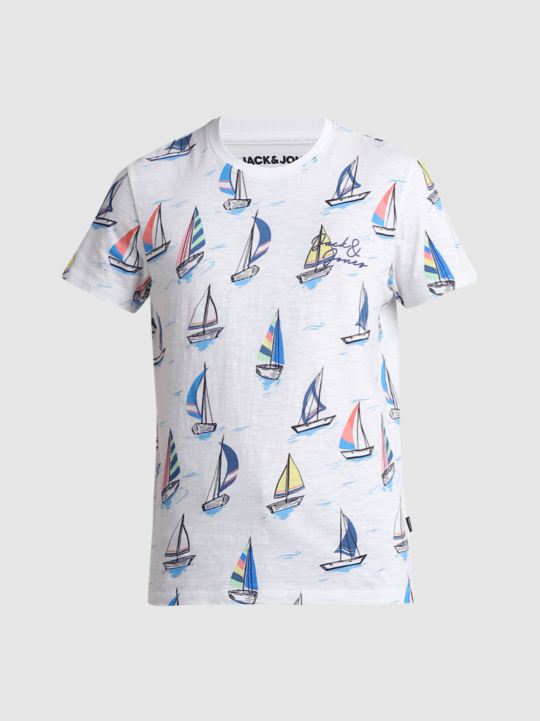 White Printed Cotton T-shirt