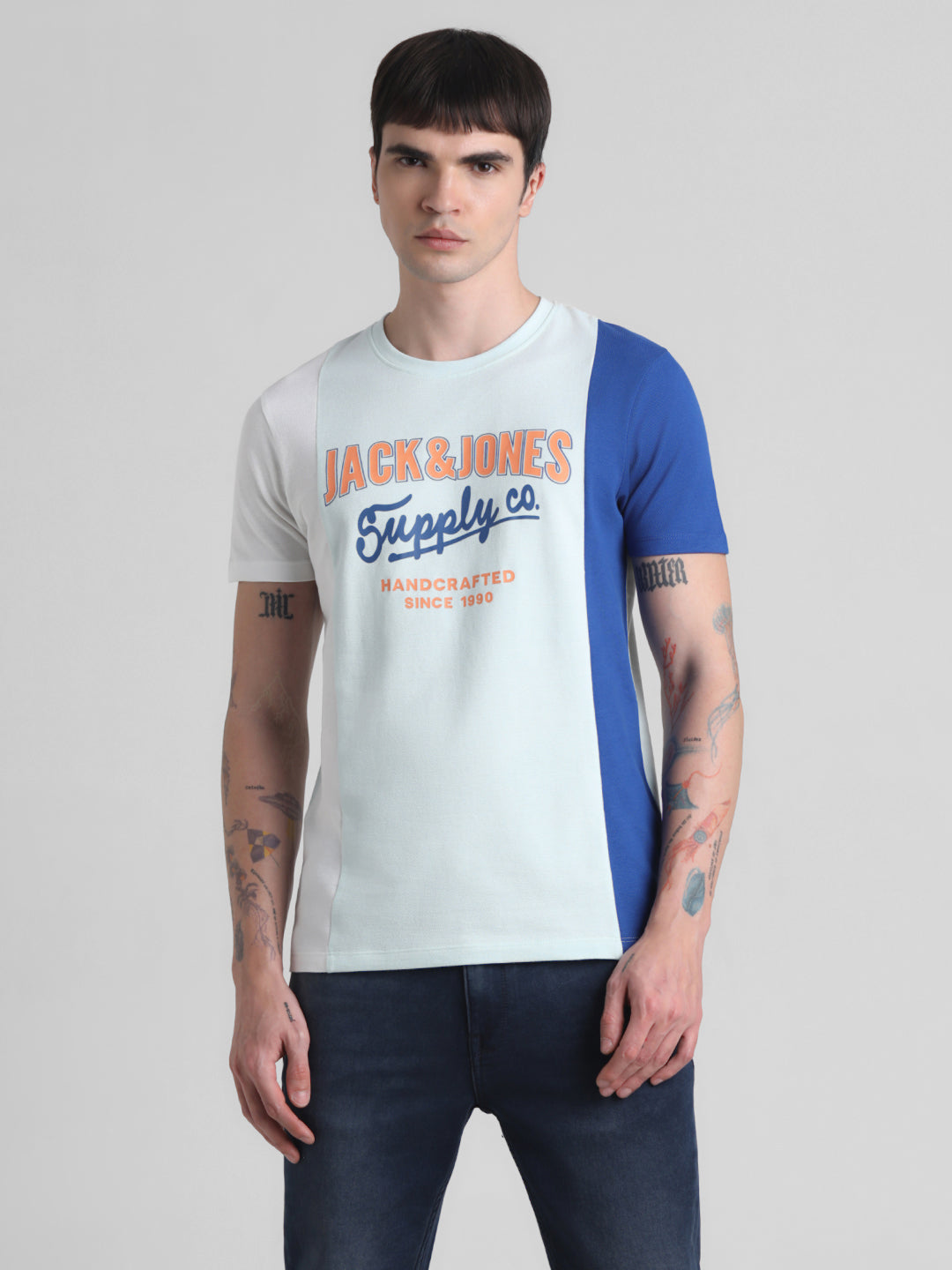 Logo Print Colourblocked T-shirt