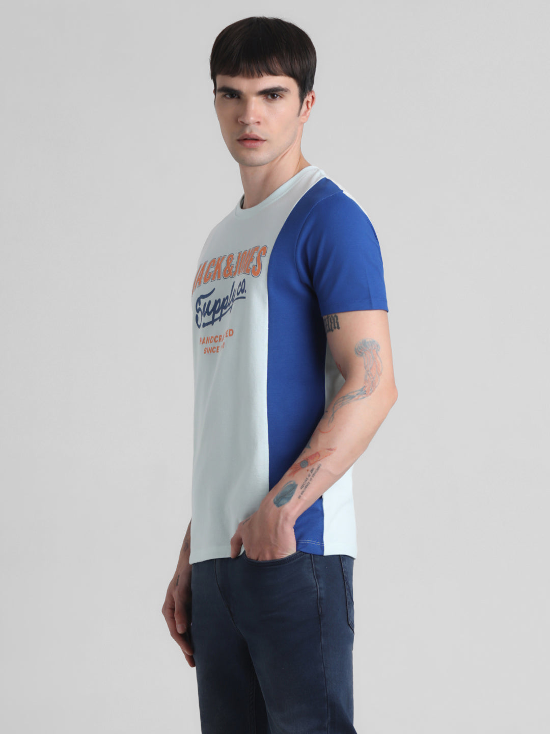 Logo Print Colourblocked T-shirt