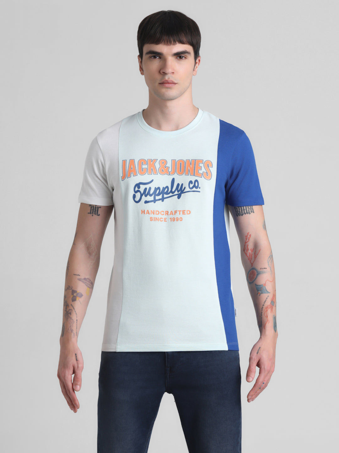 Logo Print Colourblocked T-shirt