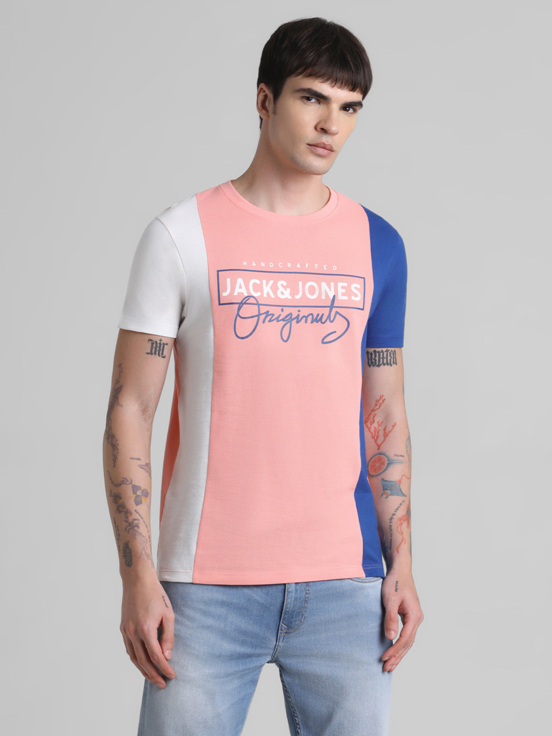 Colourblocked Logo Print T-shirt
