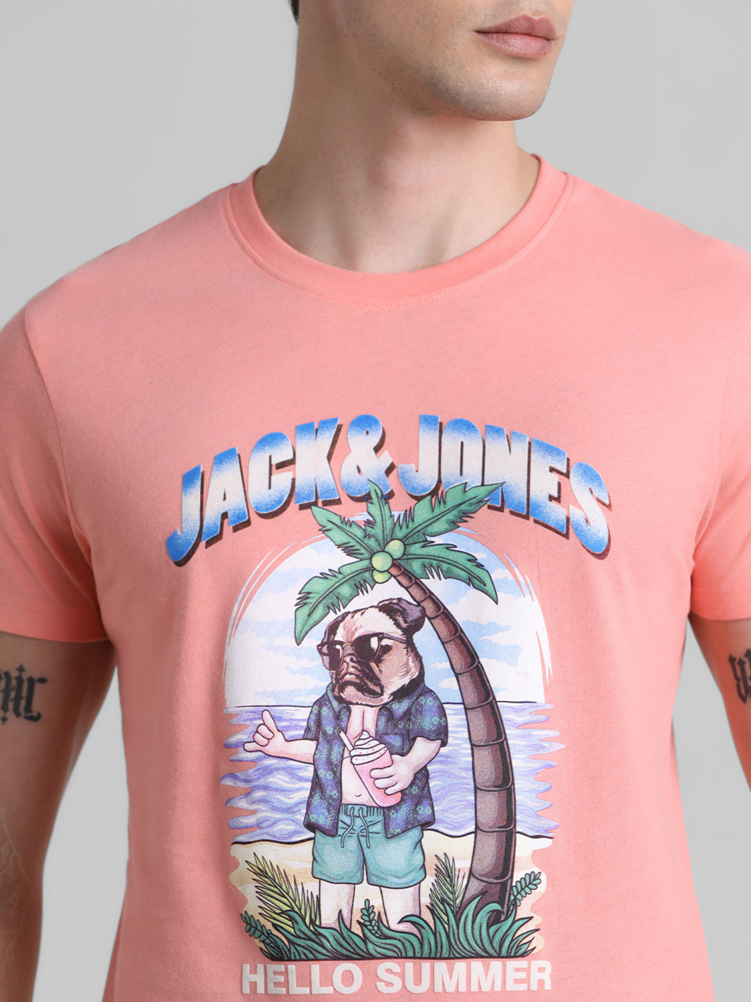 Pink Graphic Print Cotton T-shirt