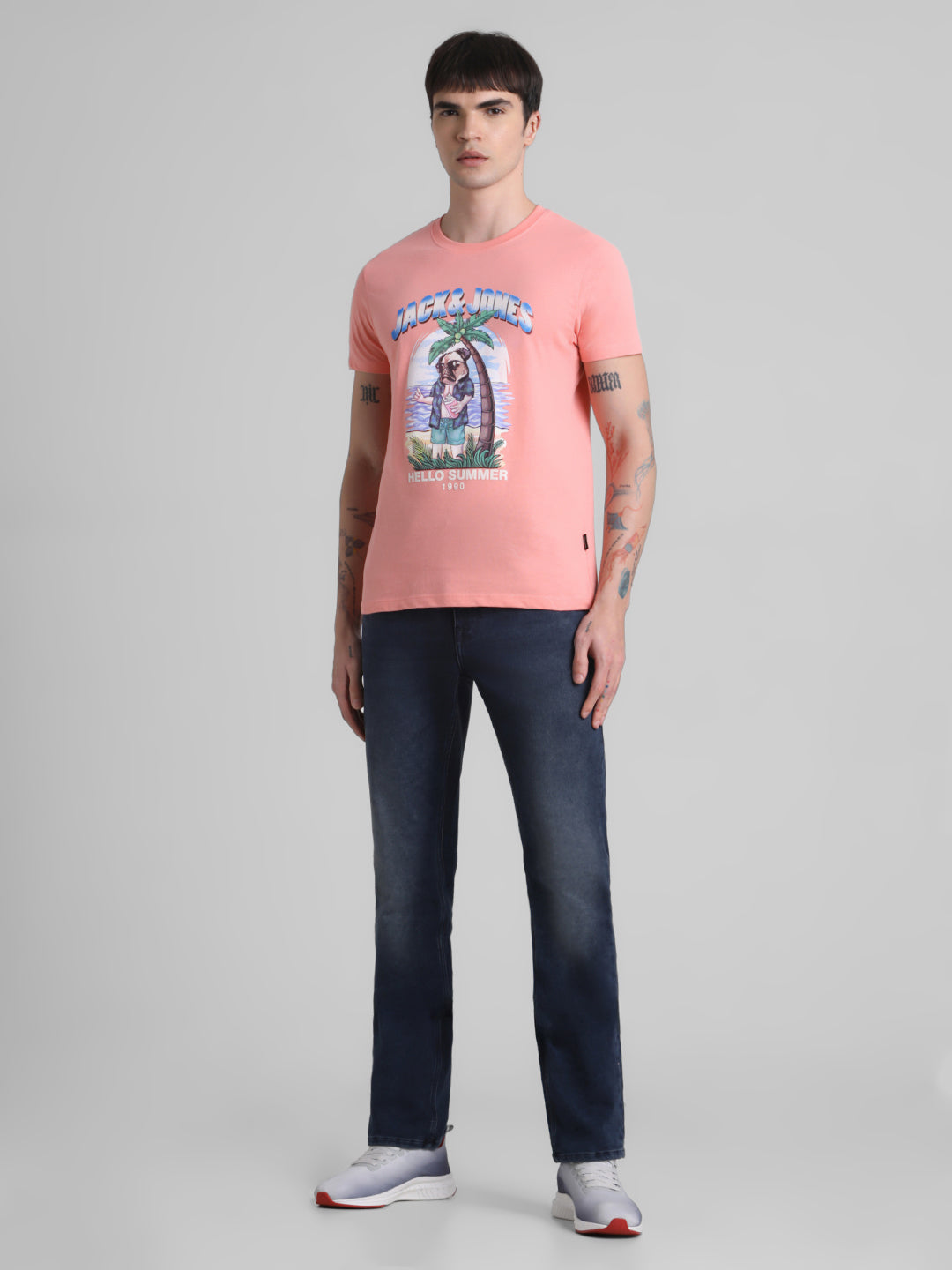 Pink Graphic Print Cotton T-shirt