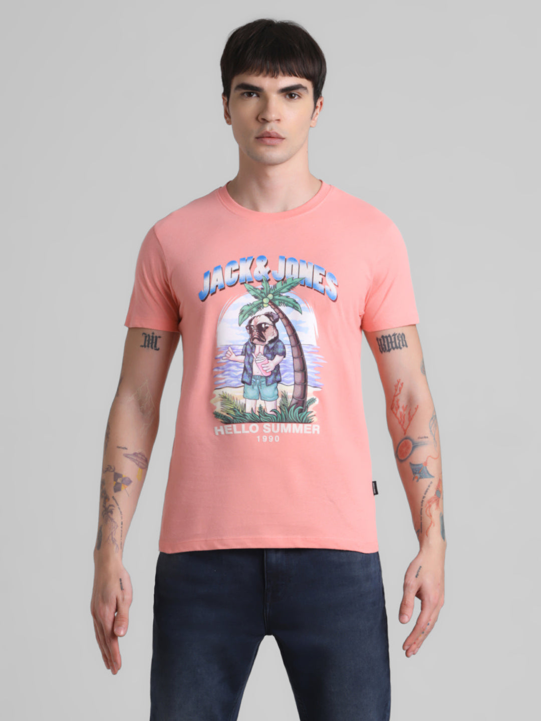 Pink Graphic Print Cotton T-shirt