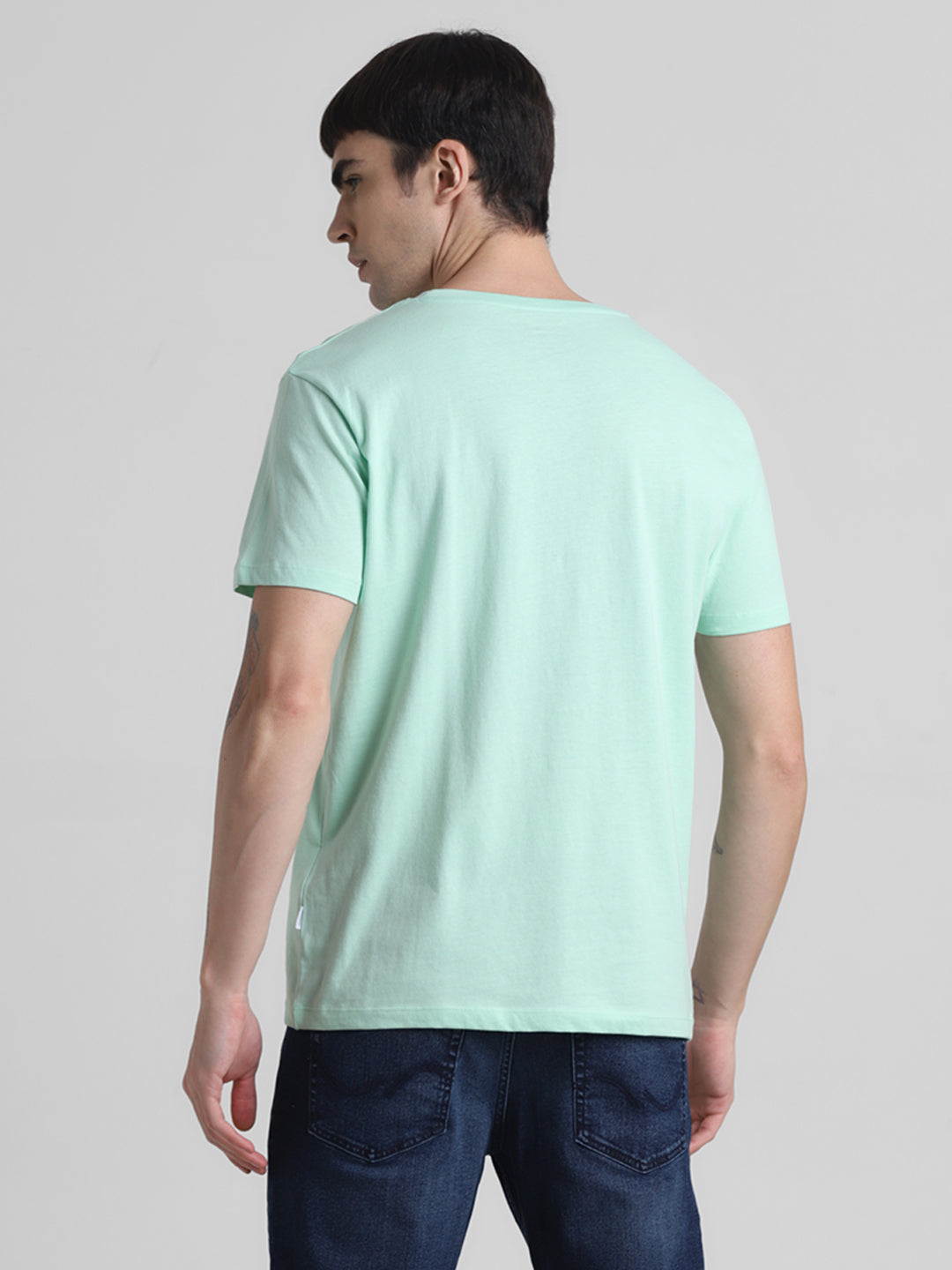 Green Graphic Print Cotton T-shirt