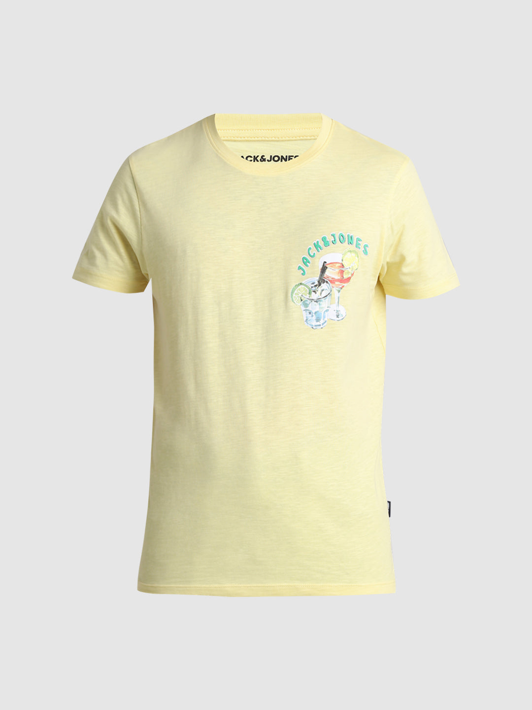 Yellow Printed Cotton T-shirt