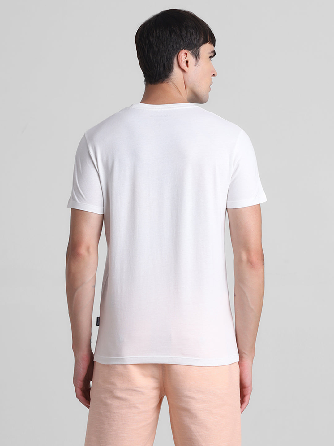 White Applique Patchwork Cotton T-shirt