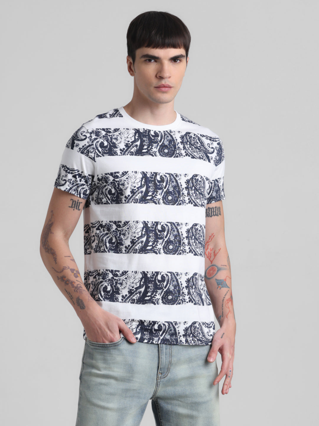 White printed Cotton T-shirt