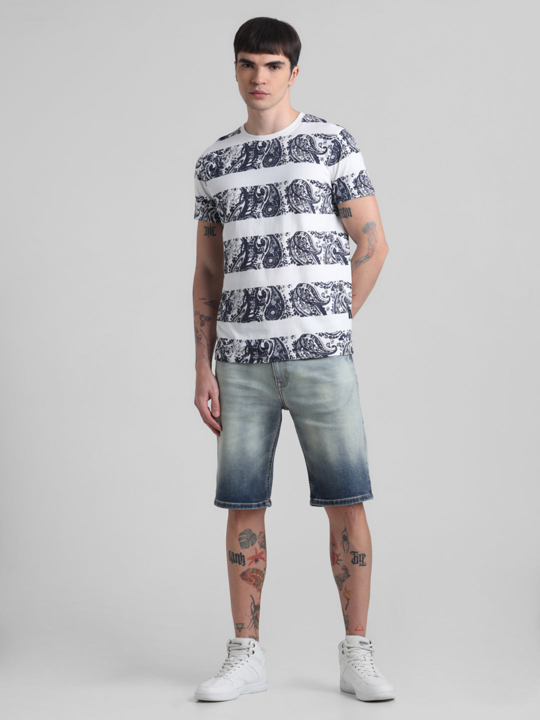 White printed Cotton T-shirt