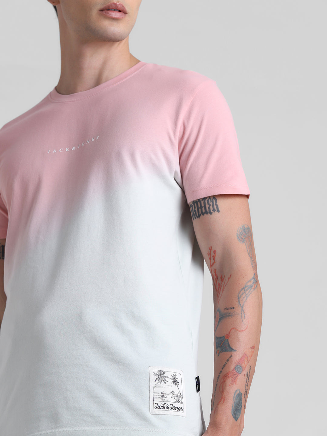 Ombré Colourblocked Cotton T-shirt