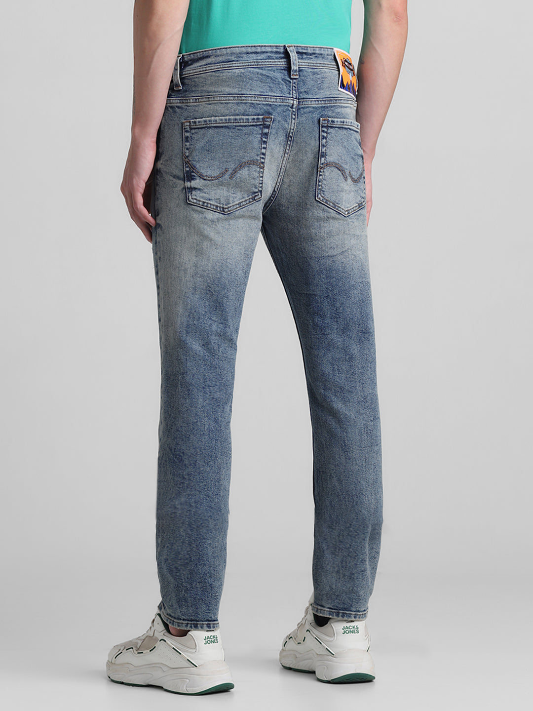Blue Distressed 5 Pocket Skinny Jeans